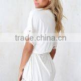 Chic Cream Lily Playsuit Custom Printing One Piece Jumpsuit Sex Jumpsuit thumbnail-4