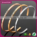 New Products In 2016 Engraved Gold And Steel Jewelry Bracelet
