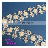white flower cotton lace embroidery / water soluble fabric