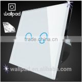 Hot Sales Wallpad Modern LED Waterproof White Crystal Glass 110~250V 2 Gang 1 way Touch Screen Light Control Wall Switch                        
                                                Quality Choice