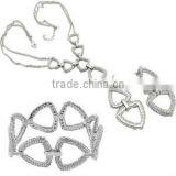 925 Silver Crystal Bridal Jewelry Sets, Wholesale Sets thumbnail-1