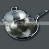 Trible layers 18/8 stainless steel wok pan