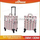 Wholesale Plastic PVC Travel Cosmetic Bag Light Trolley Makeup Case With External Wheel thumbnail-3