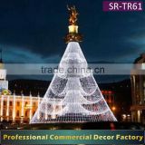 Customize 5m 6m 8m 9m 12m 15m outdoor large giant white LED christmas tree for plaza