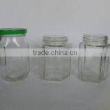 Hexangular Clear Glass Bottles