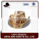 Straw knitted outdoor cheap cowboy man hats