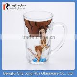 LongRun 360ml hot new products for 2015 promotional drinking glass mug handle with customer's logo