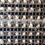 24 Rows Crystal Wedding Mesh Ribbon Gold Color for Decoration Candle &cake 12CM*10yard thumbnail-2