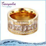 Cheap Manufacturer OEM Stainless Steel Crystal Big Gold Finger Ring thumbnail-1