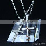 18K Gold Color Jesus Pendant Cross Necklace thumbnail-3