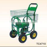 Metal Stainless Four Wheel Garden Hose Reel Cart TC4710 thumbnail-1