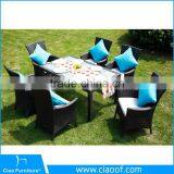 Luxury 6 Seats Outdoor Furniture Rattan Dining Set / Rattan Garden Furniture thumbnail-1