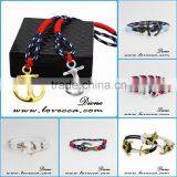 New Design Silver/gold Anchor Various Rope Nylon Anchor Bracelet thumbnail-1