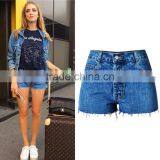 Top quality classic denim jeans washed slim fit sexy denim hot shorts for women