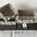 Hot Sell Set Of 3 Brown Rattique Storage Baskets thumbnail-5