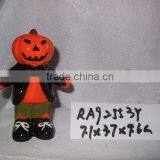 Hand Painted Ceramic Halloween Decoration With Pumpkin Design for Supply thumbnail-1