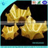 Shenzhen Custom Made Leaf Shape Acrylic Gold Serving Trays Wholesale thumbnail-6