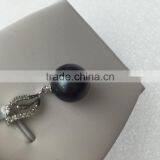 White Gold Necklace Black Tahitian Pearl Pendant thumbnail-3