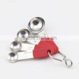 4pcs Stainless Steel Mini Measuring Spoon Sets With Red Handle thumbnail-4