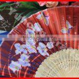 Japanese Style Bamboo Silk Fan Butterfly Print thumbnail-2