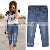 2016 Euro Fashion Style Jeans Personality Skinny Trousers Cropped Jeans thumbnail-1