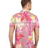 Latest Design Sublimated Full Summer Flower Printed Polo Shirt 100% Polyester Polo Shirt thumbnail-3