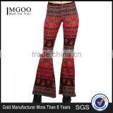 MGOO New Arrival Custom Print Velvet Leggings Flare Leg Opening Vintage High Waist Polyester Spandex Pants thumbnail-1
