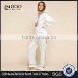 Fashion Suraa Embroidered Pyjama Piping Pocket Long Sleeve Silk Pajamas Set For Women Sleepwear With High Quality thumbnail-1