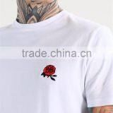 MGOO Latest Blank Organic Cotton T Shirts Mens White Fitness T Shirt Embroidered With Flora thumbnail-5