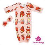 Stylish Little Boys&Girls Clothing Boutique Printing Pattern Baby Outdoor Sleeping Bag With Bow Headband Casual Suit Set thumbnail-3