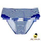 Fitness Blue Striped Halter Little Girl Separable Type Teen Girl Bikini Swimwear Under Panties thumbnail-1