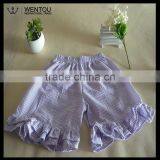 New Personalized Striped Ruffle Seersucker Girls Shorts thumbnail-5
