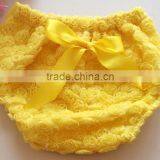 Hot Pink Cotton Hot Pink Chiffon Ruffle Baby Diaper Cover/infant Rosette Diaper Cover thumbnail-4