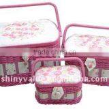 High Quality Eco-friendly Sewing Basket Bamboo Basket Factory thumbnail-1