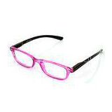 Ladies Polycarbonate Rectangle Eyeglass Frames For Decoration , Pink / Red / Blue