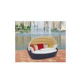 Round Shape Rattan Lounge Chair Sun Bed