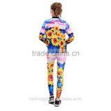 sunflower bra pants hoodies 3 piece set /morning fitness training athletic legging 3 piece set / sports suit