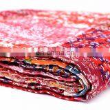 Indian Handmade Patchwork Kantha Quilt Bedspread Throw Cotton Queen Size Blanket thumbnail-3