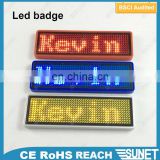 Sunjet Factory price Programmable led name badge led display screen