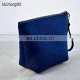Felt Makeup Bag Zipper Pouch Blue Cosmetics Bag Christmas Gift for Mom thumbnail-5