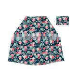 Floral printing newborn car seat cover with flower pattern sun block cover matching hat
