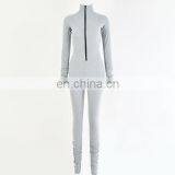 Autumn New Multicolor Women Sexy Tight-fitting Zipper Jumpsuit Pleated Solid Color Bodysuits thumbnail-6