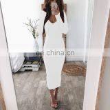 LAITE D2072 2020 New Arrivals Autumn&winter Off-shoulder v Neck Maxi Dresses Women Casual Dresses thumbnail-6