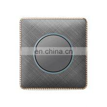 Type 86 UK/EU Standard Wall Switch Gold/Gray Push Button Light Switch OEM Customized 1 Gang 1/2 Way Leather Pattern Switch