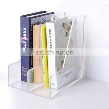 Office Desk Organizer Rectangle Acrylic Bookends File Organizer Magazine Holder
