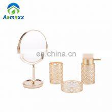 Блестящий лак, роскошная серебряно-золотая мыльница, пластиковый хромированный набор для ванной комнаты, ванная принадлежность thumbnail-5