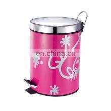 Household Steel Trash Can Iron Printing Leopard Surface Waste Bin Tin Plate Garbage Cans thumbnail-3