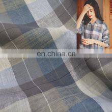 High Quality Linen Color Pure Linen Check Fabric Women's Shirt Fabric Women's Dress Fabric