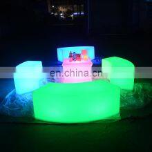 Led Cocktail Table Garden Light Bar Stool High Chair in Party Event Plastic Bar Tables Led Commercial Bench Chair thumbnail-5