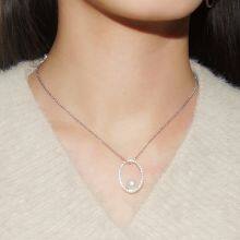 S925 Sterling Silver Necklace Women's Pearl Collar Chain thumbnail-2